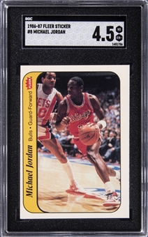 1986 Fleer Stickers #8 Michael Jordan Rookie Card - SGC VG-EX+ 4.5